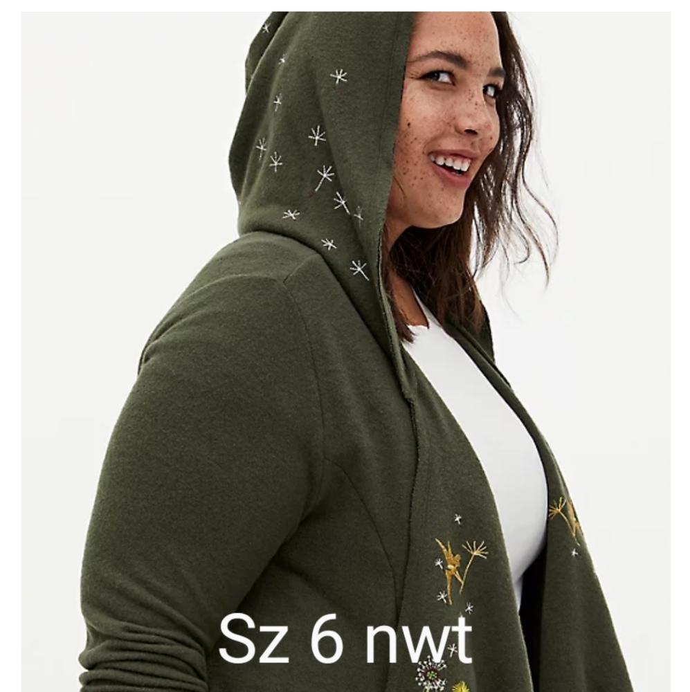 Disney peterpan tinker bell olive cardigan with hood